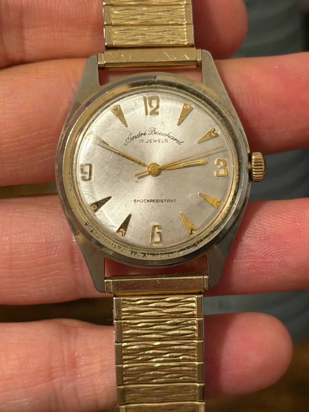 Vintage André Bouchard 17 Jewels Manual Wind Mechanical Men's/Unisex Watch